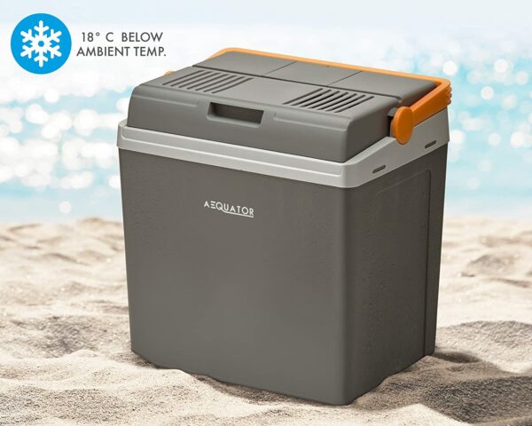 Glacière électrique 24L Chaud/froid - Bi-énergie 12V/220V - Réfrigère Jusqu'à -15°C, Chauffe Jusqu'à 55°C - Avec Poignée Et Roulettes